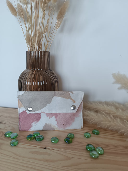 Porte monnaie rose/beige